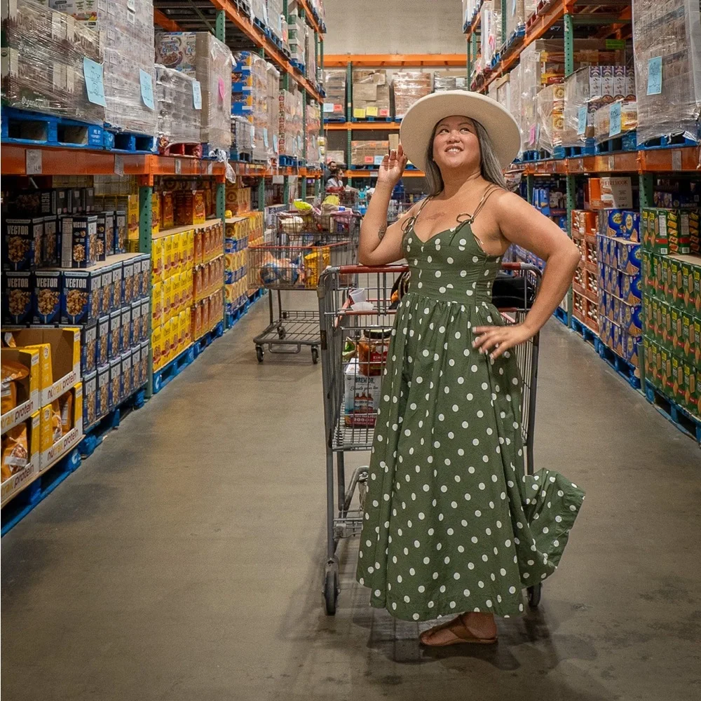 En Saison Green Polka Dot Midi Dress - Picture 4 of 7